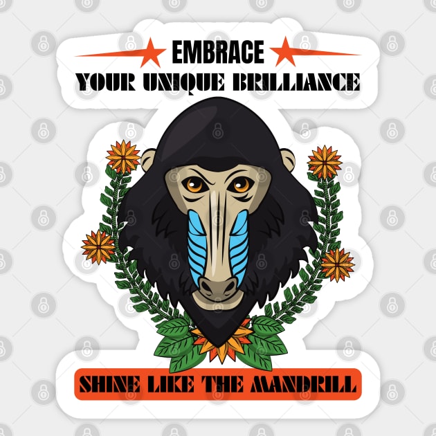 Mandrill Sticker by Pearsville